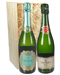 Cava Mixed Two Bottle Wine Gift in Wooden Box