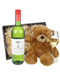 Chenin Blanc White Wine and Teddy Bear Gift Basket