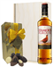Famous Grouse Whisky And Chocolates Gift Set in Wooden Box