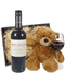 French Malbec Red Wine and Teddy Bear Gift Basket