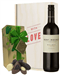 French Malbec Red Wine Valentines Wine and Chocolate Gift Box