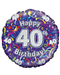Happy 40th Birthday Helium Balloon Gift