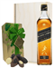 Johnnie Walker Black Label And Chocolates Gift Set in Wooden Box