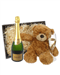 Krug Grande Cuvee Champagne and Teddy Bear Gift Basket