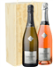 Langlois Sparkling Two Bottle Wine Gift in Wooden Box