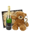 Lanson Champagne and Teddy Bear Gift Basket