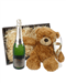 Lanson Gold Label Champagne and Teddy Bear Gift Basket
