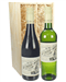 Mixed French Two Bottle Wine Gift in Wooden Box