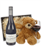 New Zealand Pinot Noir Red Wine and Teddy Bear Gift Basket