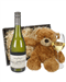 New Zealand Sauvignon Blanc White Wine and Teddy Bear Gift Basket