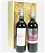 Red Italian Two Bottle Wine Gift in Wooden Box