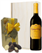 Rioja Tempranillo Red Wine and Chocolates Gift Set in Wooden Box