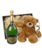 Ruinart Champagne and Teddy Bear Gift Basket