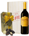 Spanish Rioja Tempranillo Red Wine Valentines Wine and Chocolate Gift Box