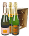 The Veuve Collection Champagne Six Bottle Wooden Crate