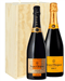 Veuve Clicquot NV & Vintage Two Bottle Champagne Gift in Wooden Box
