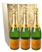 Veuve Clicquot Three Bottle Champagne Gift in Wooden Box