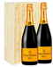 Veuve Clicquot Two Bottle Champagne Gift in Wooden Box