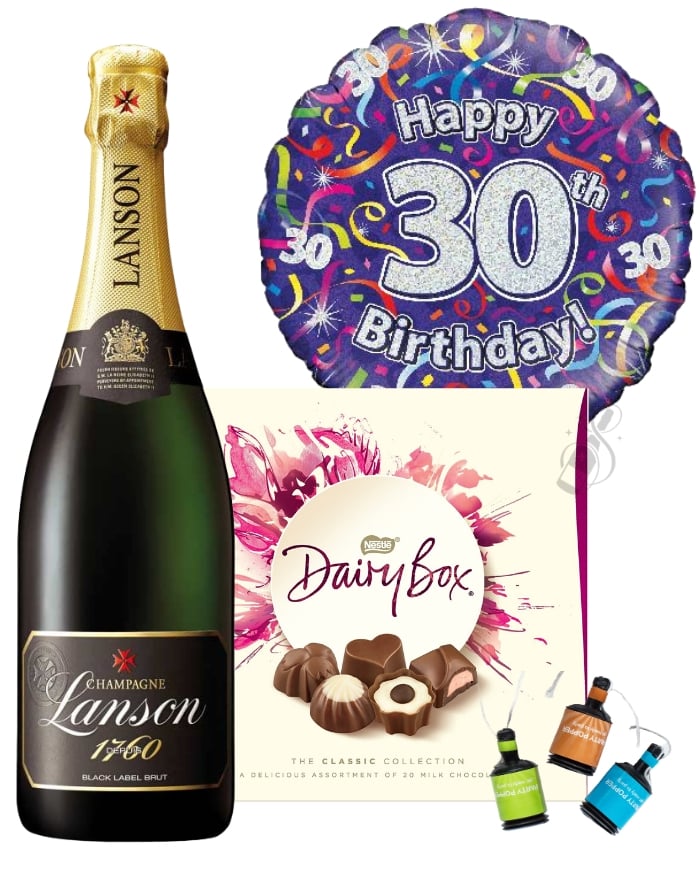 30th Birthday Champagne And Chocolates Gift Next Day Delivery UK