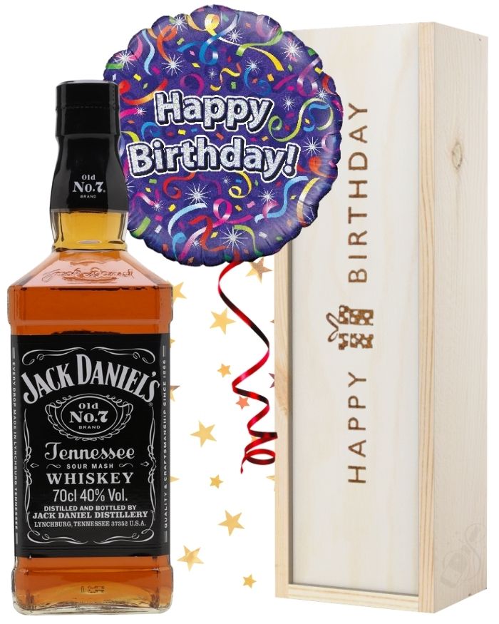 Birthday Jack Daniels Whiskey and Balloon Gift Next Day Delivery UK