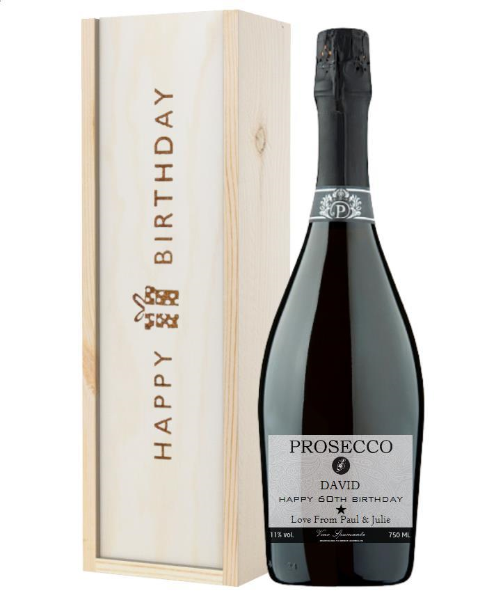 Personalised 60th Birthday Prosecco Gift Next Day Delivery UK