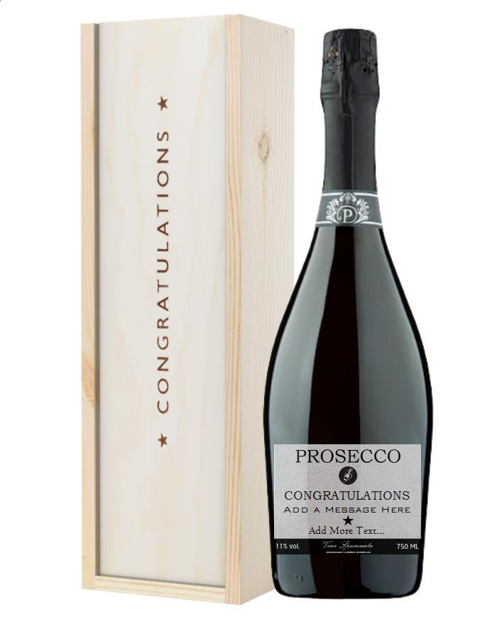 Personalised Prosecco Congratulations Gift Next Day Delivery UK