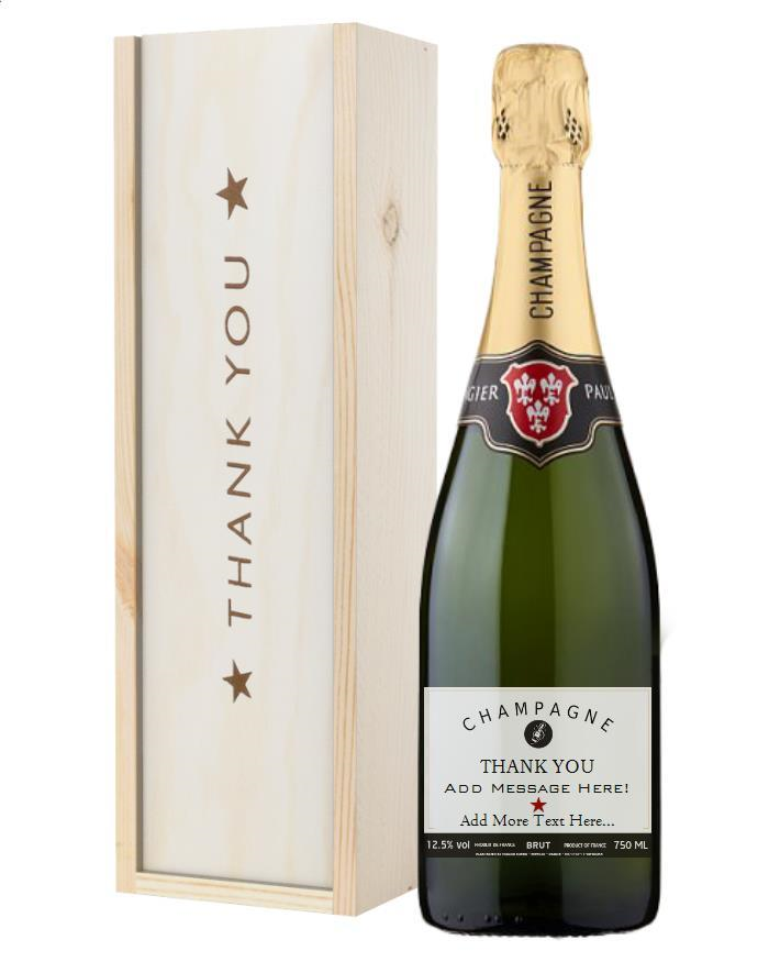 Personalised Thank You Champagne Gift Next Day Delivery UK