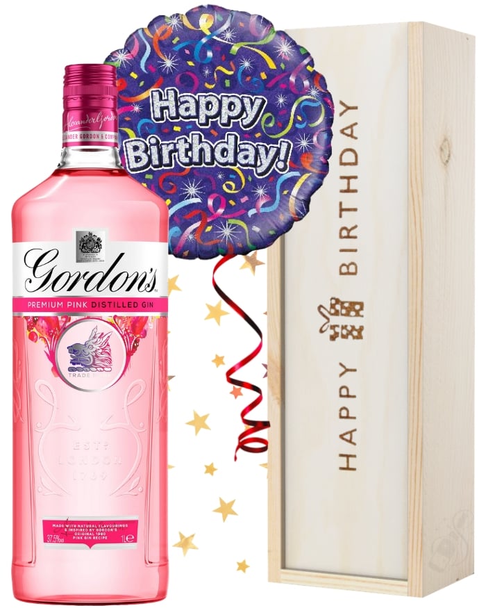 Birthday Gift - Pink Gin and Balloon - ( UK Delivery )