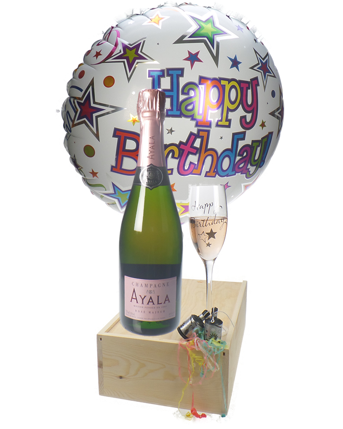 Rose Birthday Champagne Flute Gift Next Day Delivery UK
