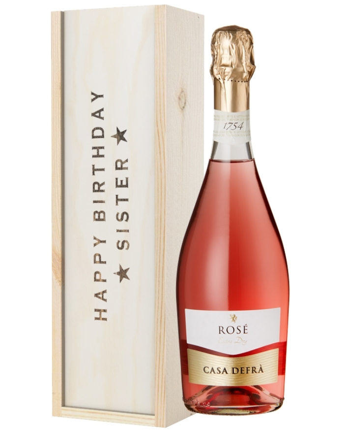 Rose Sparkling Wine Birthday Gift For Sister Next Day Delivery UK