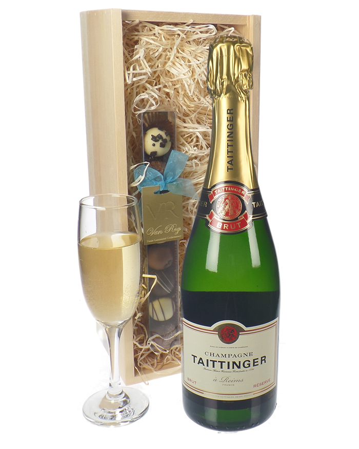 Taittinger Champagne and Chocolates Gift Set Next Day Delivery UK