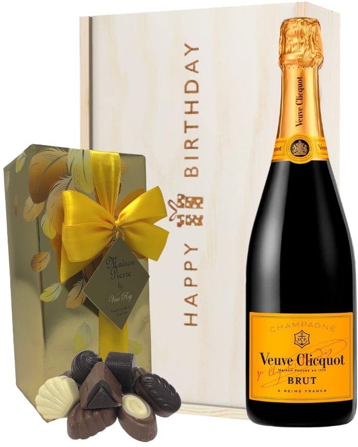 Veuve Clicquot Champagne and Chocolates Birthday Gift Box Next Day