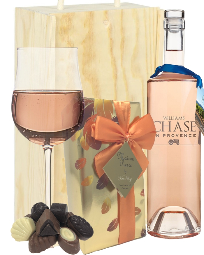 Williams Chase Rose Wine and Chocolates Gift
