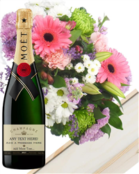 Personalised Champagne and Flowers