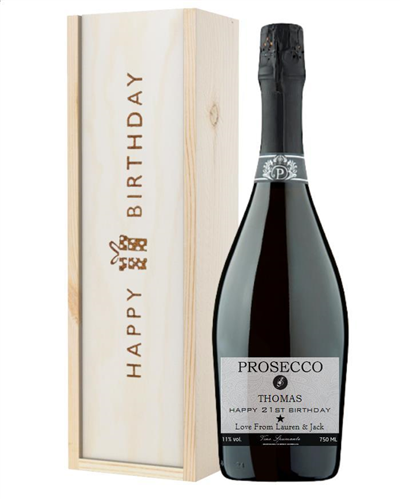 Personalised 21st Birthday Prosecco Gift