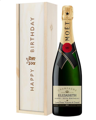 Personalised 30th Birthday Moet Champagne Gift