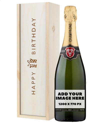 Personalised Birthday Champagne Upload Artwork