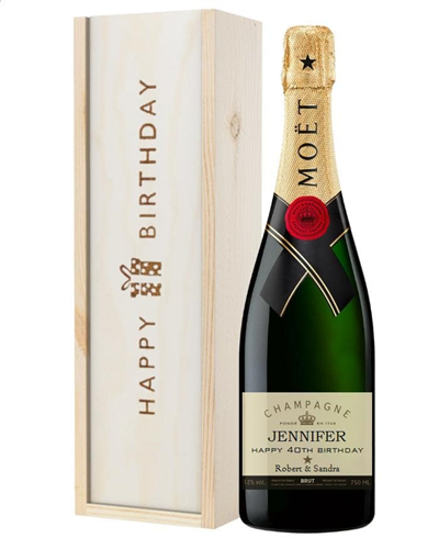 Personalised Moet Champagne Birthday Gift