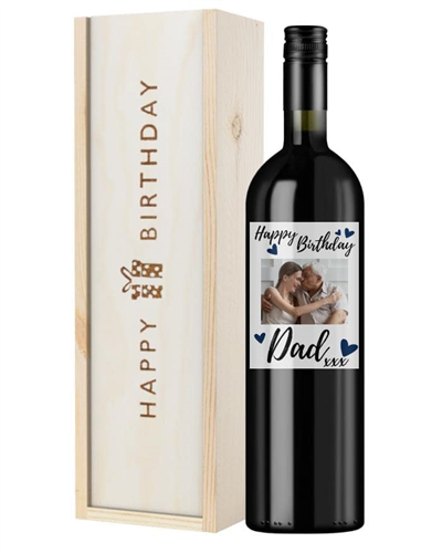 Personalised Red Wine Birthday Gift For Dad - Photo Upload