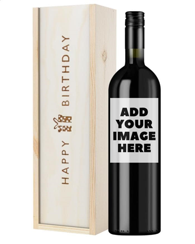 Personalised Red Wine Birthday Gift - Photo Upload