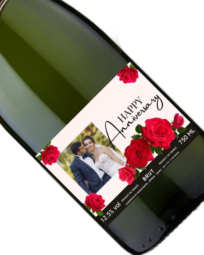 Personalised Anniversary Champagne Gift With Photo Upload