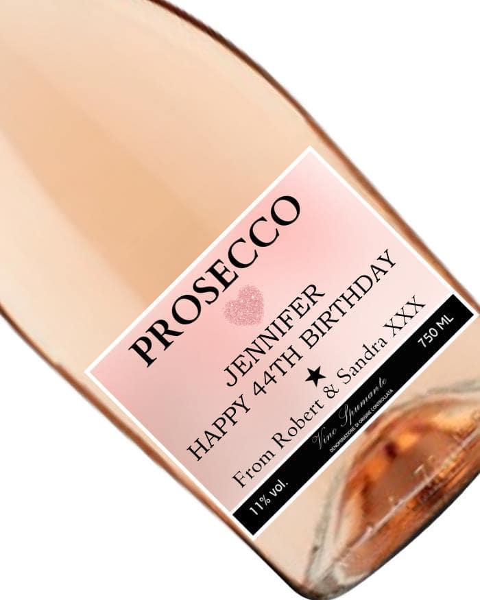 Personalised Prosecco Rose Birthday Gift