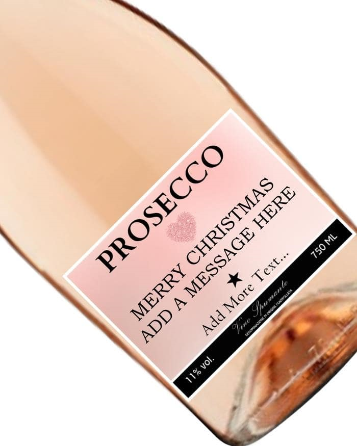 Personalised Prosecco Rose Christmas Gift