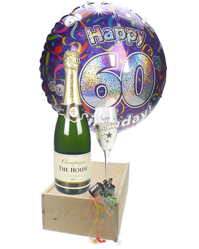 60th Birthday  Champagne Flute Gift
