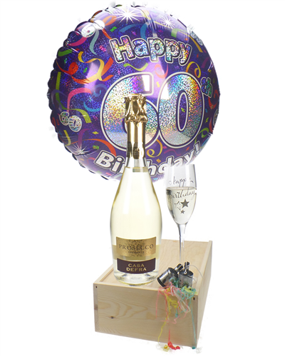 60th Birthday Prosecco And Flute Gift