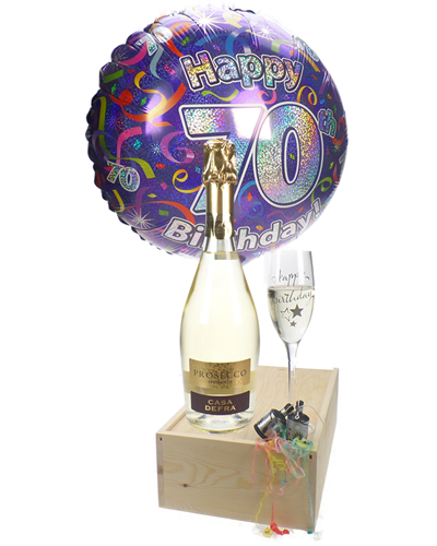 70th Birthday Prosecco And Flute Gift