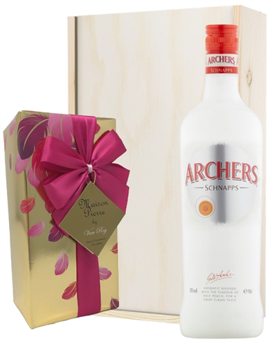 Archers Peach Schnapps And Chocolates Gift Set