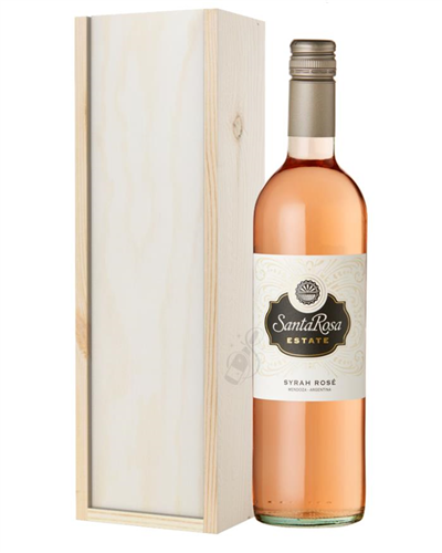 Argentinian Rose Wine Gift in Wooden Box