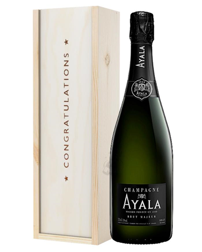 Ayala Champagne Congratulations Gift In Wooden Box