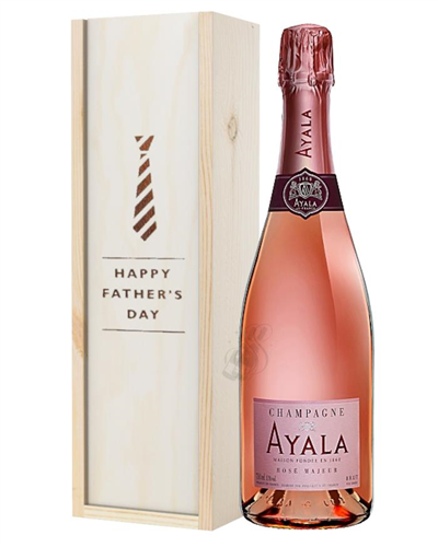 Ayala Rose Champagne Fathers Day Gift In Wooden Box